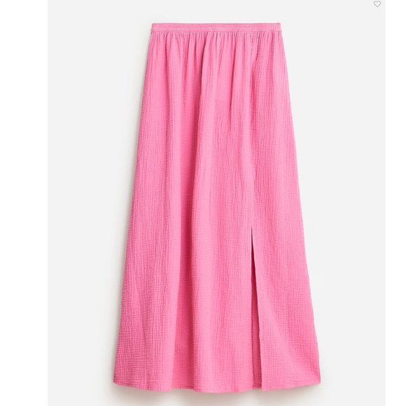 J. Crew Dresses & Skirts - J.Crew Side-Slit Soft Gauze Maxi Skirt, Cotton, Bubblegum Pink, XL